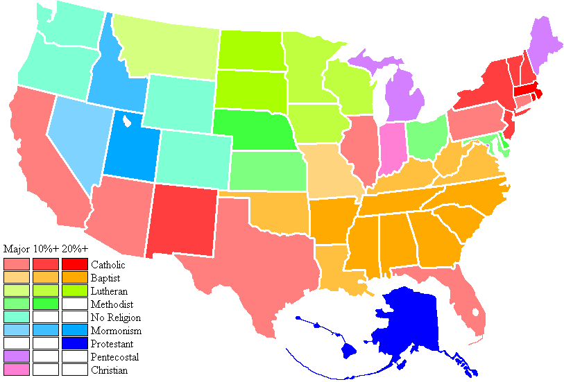 United States Religion Map