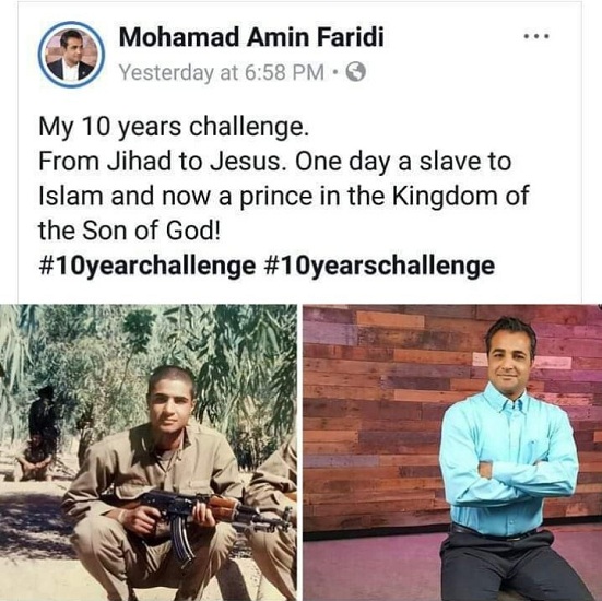 From Jihad To Jesus: #10yearschallenge Photos Of Mohamad Amin Faridi, A Christian Convert From Islam.﻿
