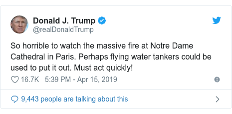 Notre Dame Cathedral in Paris caught fire on April 15, 2019