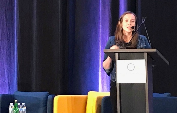 Apologist Jo Vitale addresses a session on "Is Christianity Harmful to Women?" at the Colson Center's Wilberforce Weekend at the Crystal Gateway Marriott Hotel on May 18, 2019.