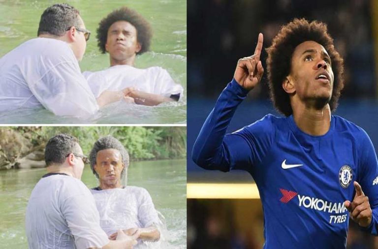 Chelsea Star Willian Gets Baptised In River Jordan