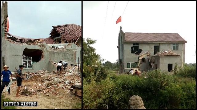 A Three-Self church in Shangrao city was forcibly demolished.