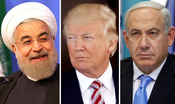 Iranian President Hassan Rouhani, US President Donald Trump and Israeli Prime Minister Benjamin Netanyahu
