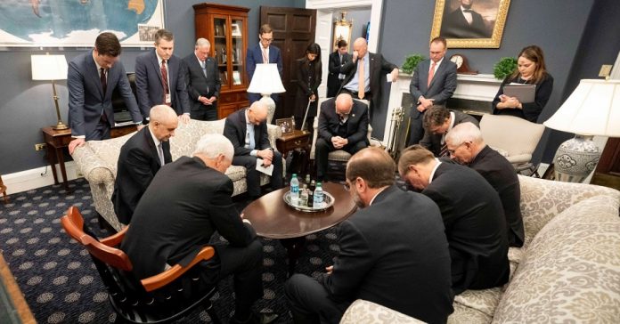 VP Mike Pence Praying with Coronavirus Task Force