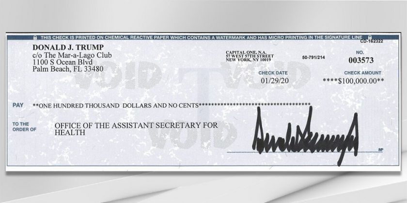 Trump Donates His Quarterly Salary To Help Fight