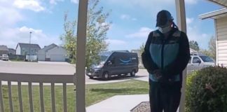 Amazon delivery driver Monica Salinas stops by to pray for a baby with heart condition