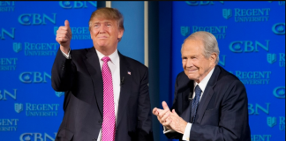 President Donald Trump with CBN Founder Pat Robertson