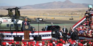 U.S. President Donald Trump speaks at a Make America Great Again campaign rally on October 19, 2020, in Prescott, Arizona.