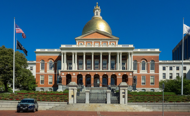 The Massachusetts State House in Boston, Massachusetts.
