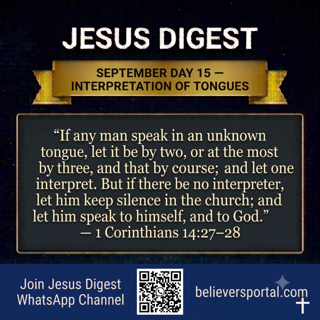 Day 15 — Interpretation of Tongues